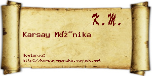 Karsay Mónika névjegykártya
