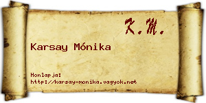 Karsay Mónika névjegykártya
