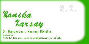 monika karsay business card